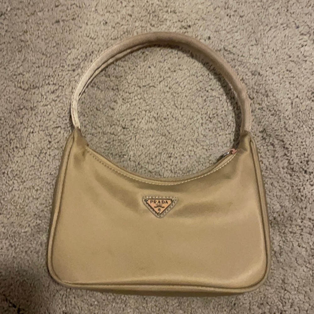 Small tan handbag